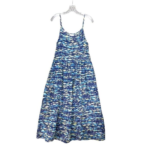 Cp Shades Womens Dress Blue Green Pullover Midi‎ Maxi Sundress Boho - Picture 1 of 8